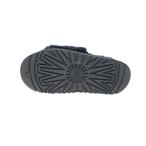 UGG Black Disco Sheepskin Fluff Slide Platform Sandals Women EUR 37/US 6 - Picture 5 of 9